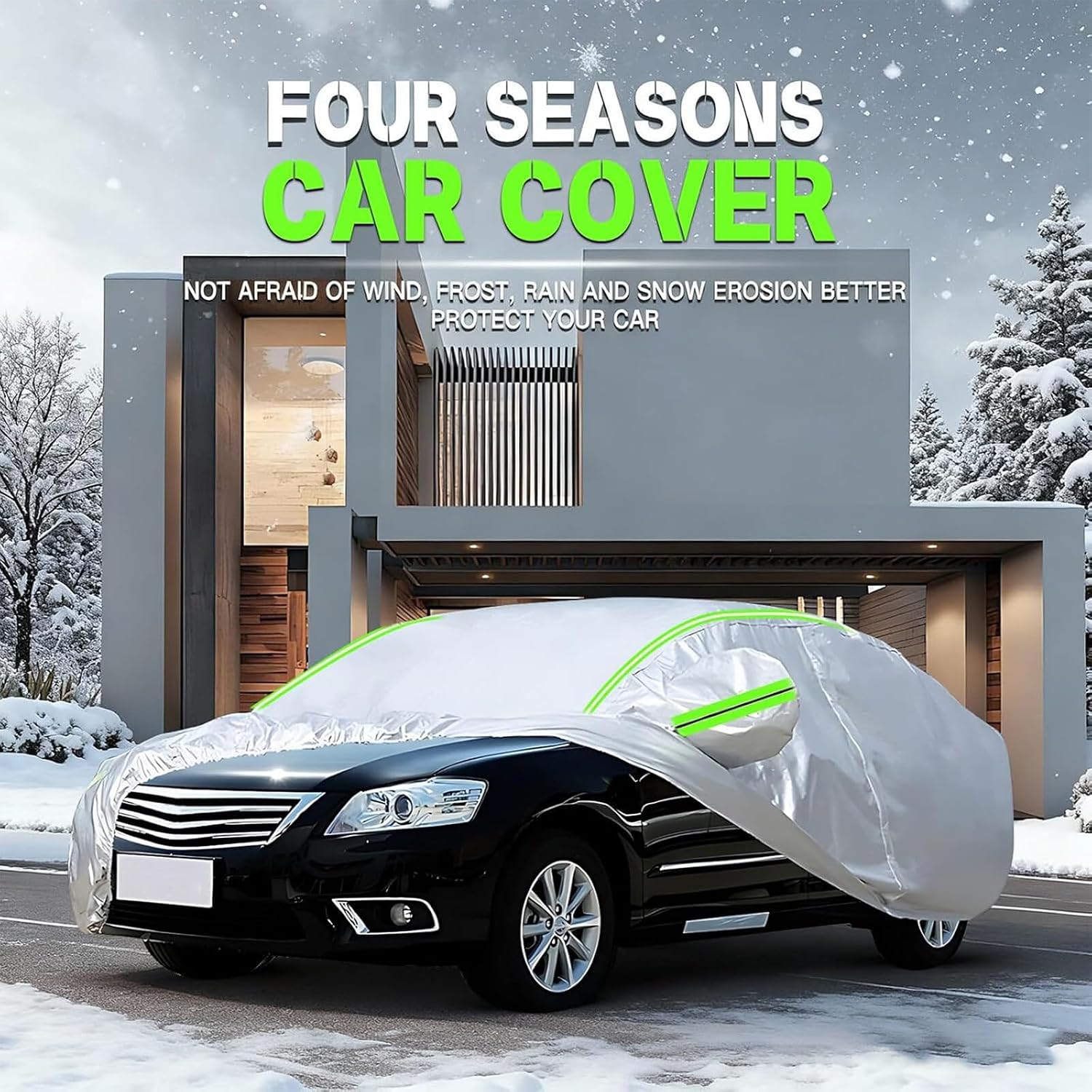 Waterproof Car Cover for Toyota Tacoma Access Cab (2005-2015), Full Car Covers with Door Zipper Outdoor Large Auto Cover Scratchproof Snow Rain UV Dust Resistant