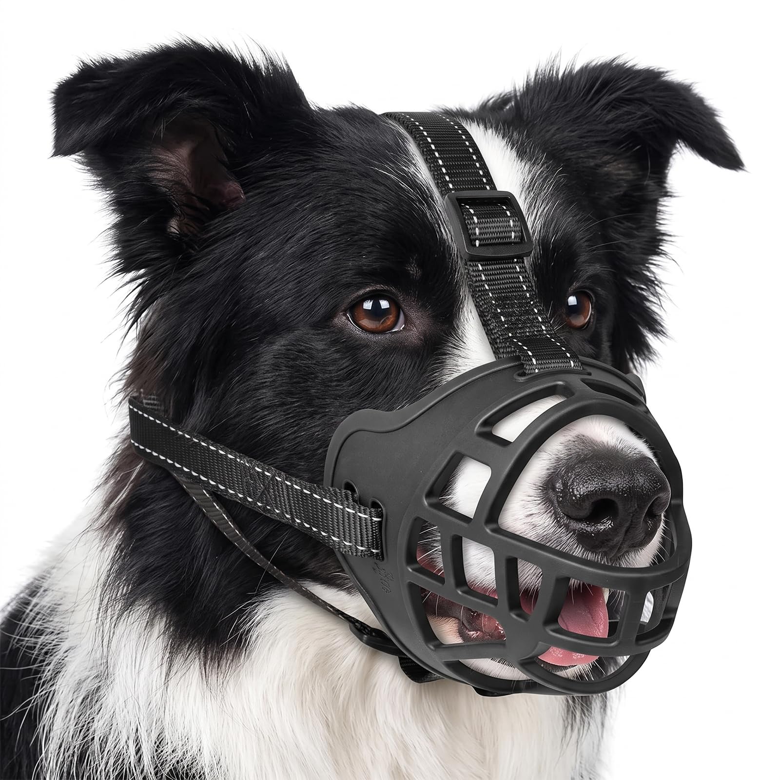 Breathable Dog Muzzle, Adjustable Basket Stops Biting, Chewing & Scavenging