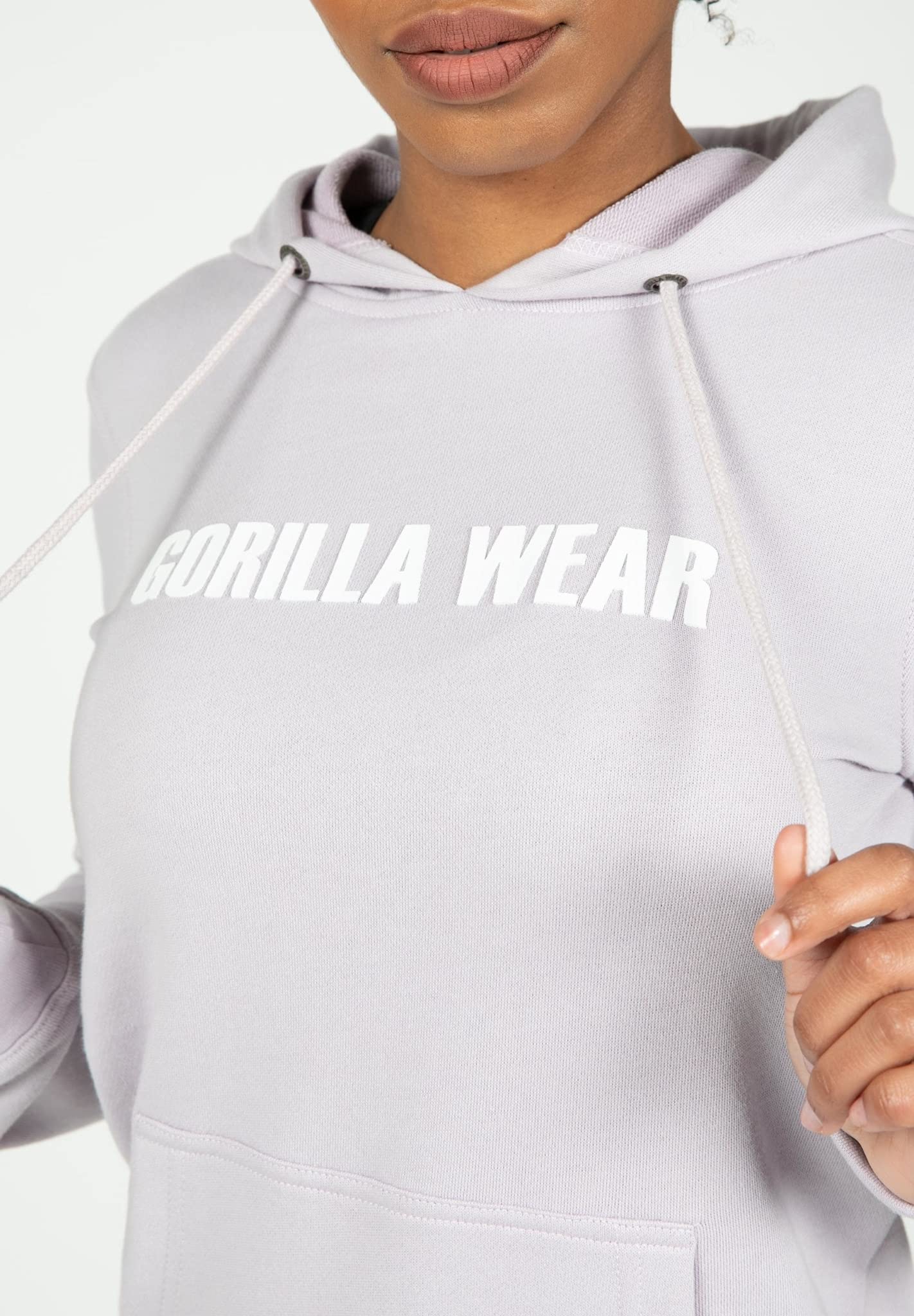 Gorilla Wear - Bluza z kapturem Charlotte – liliowa – bodybuilding sport czas wolny na co dzień, wygodna z nadrukiem logo z bawełny i poliestru optymalna swoboda ruchów