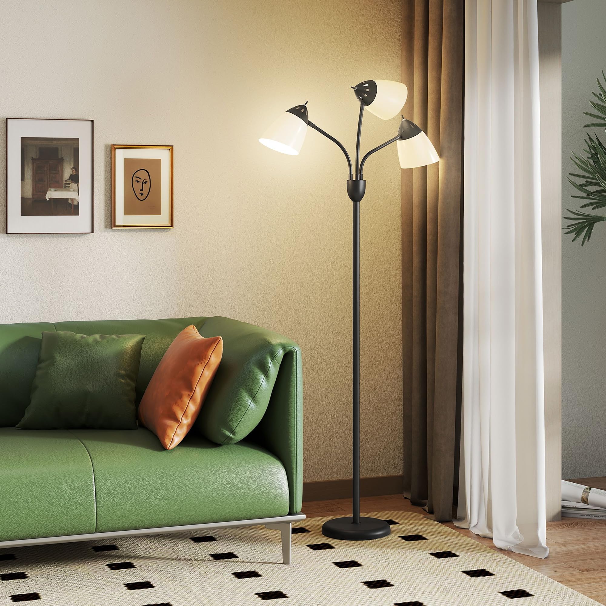 Homcom Unisex Black Arc Tree Floor Lamp With 3000K/4500K/6500K Colour Temperatures