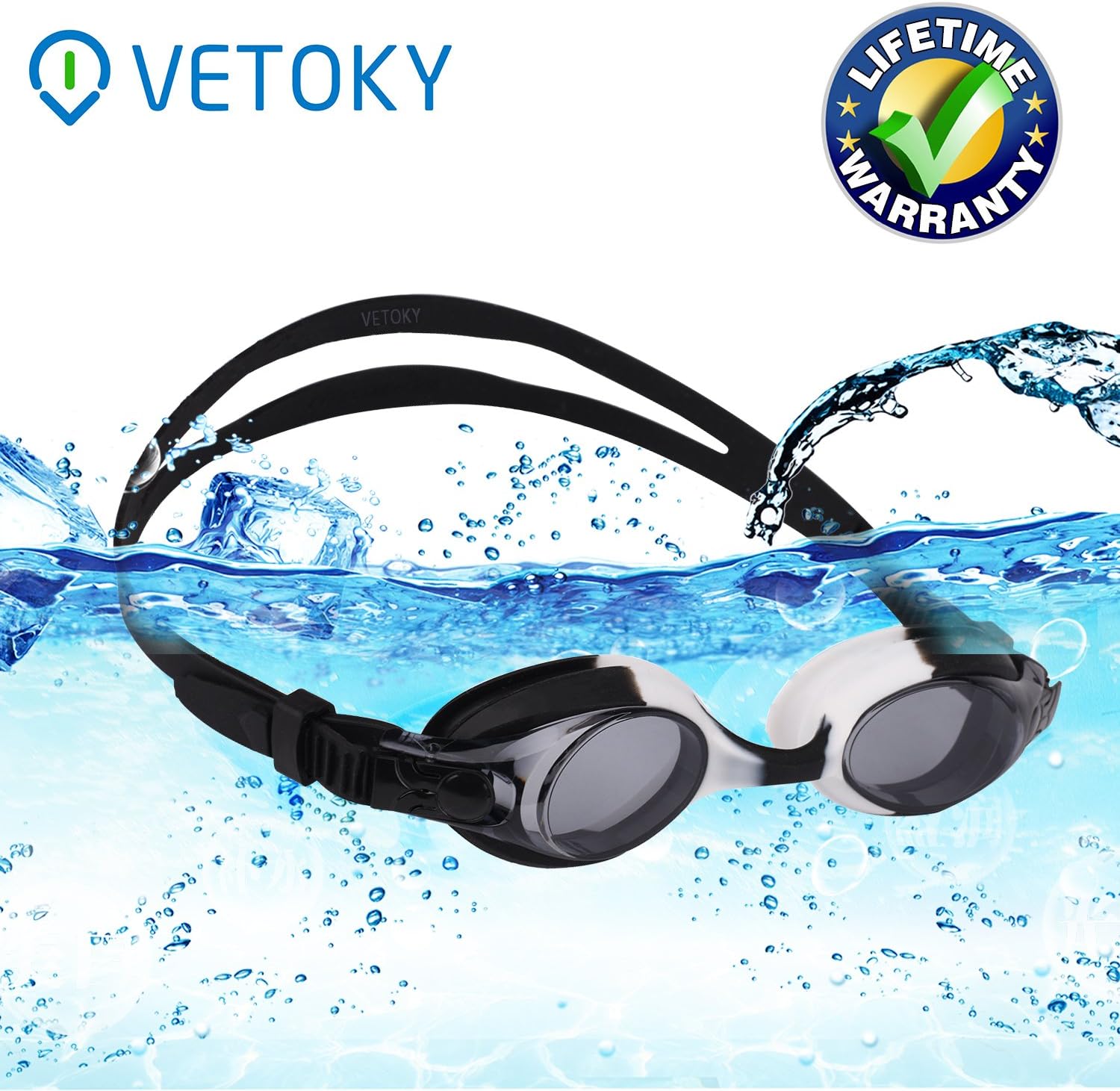 VETOKY Childrens swimming goggles kids Age 3-14, Coating Lens Silicone Clarity Waterproof Antifogging Performance UV Protection Suitable for boys and girls