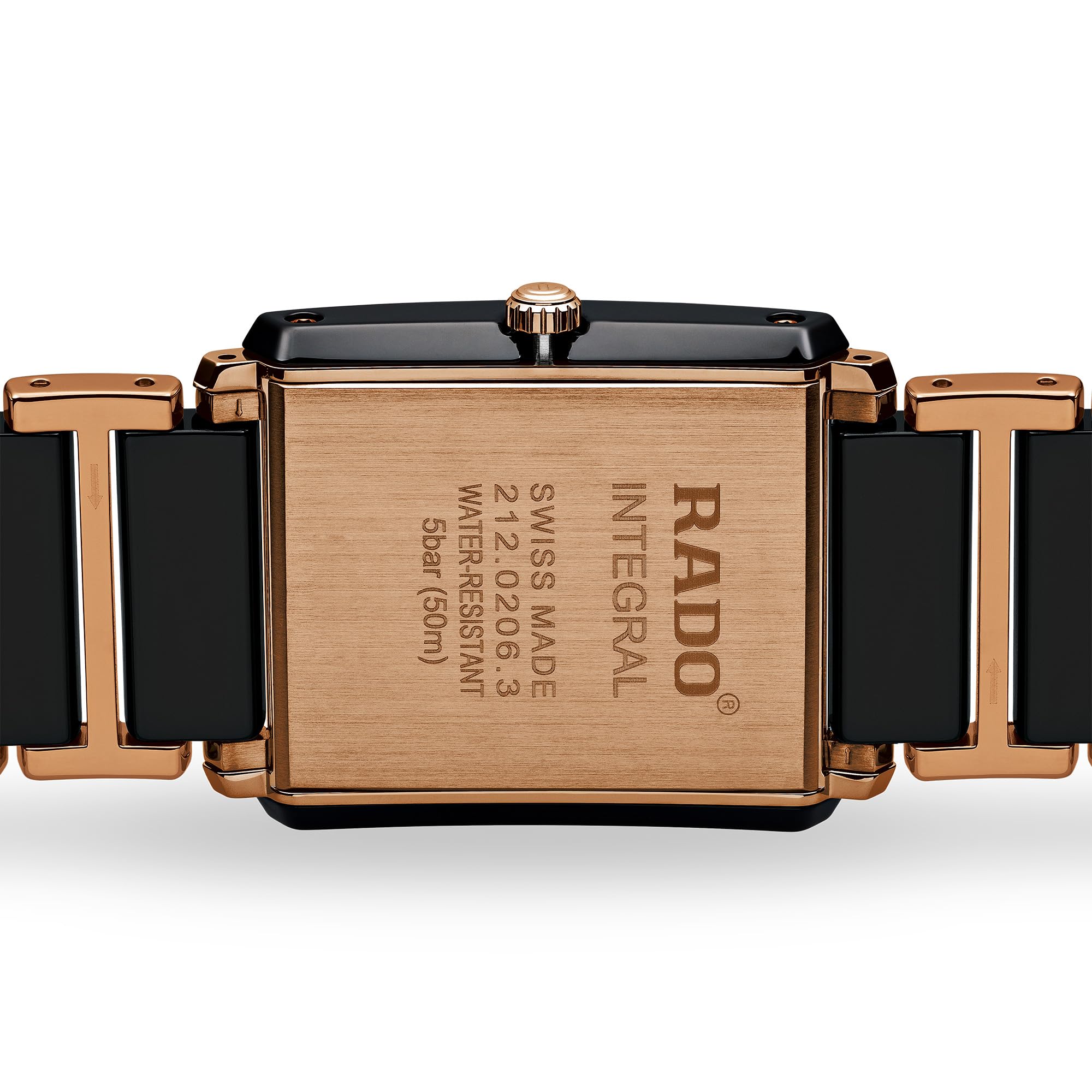 Rado Orologio analogico al quarzo con quadrante nero e cinturino in ceramica bicolore con diamanti integrali per uomo R20207712, nero, bracciale