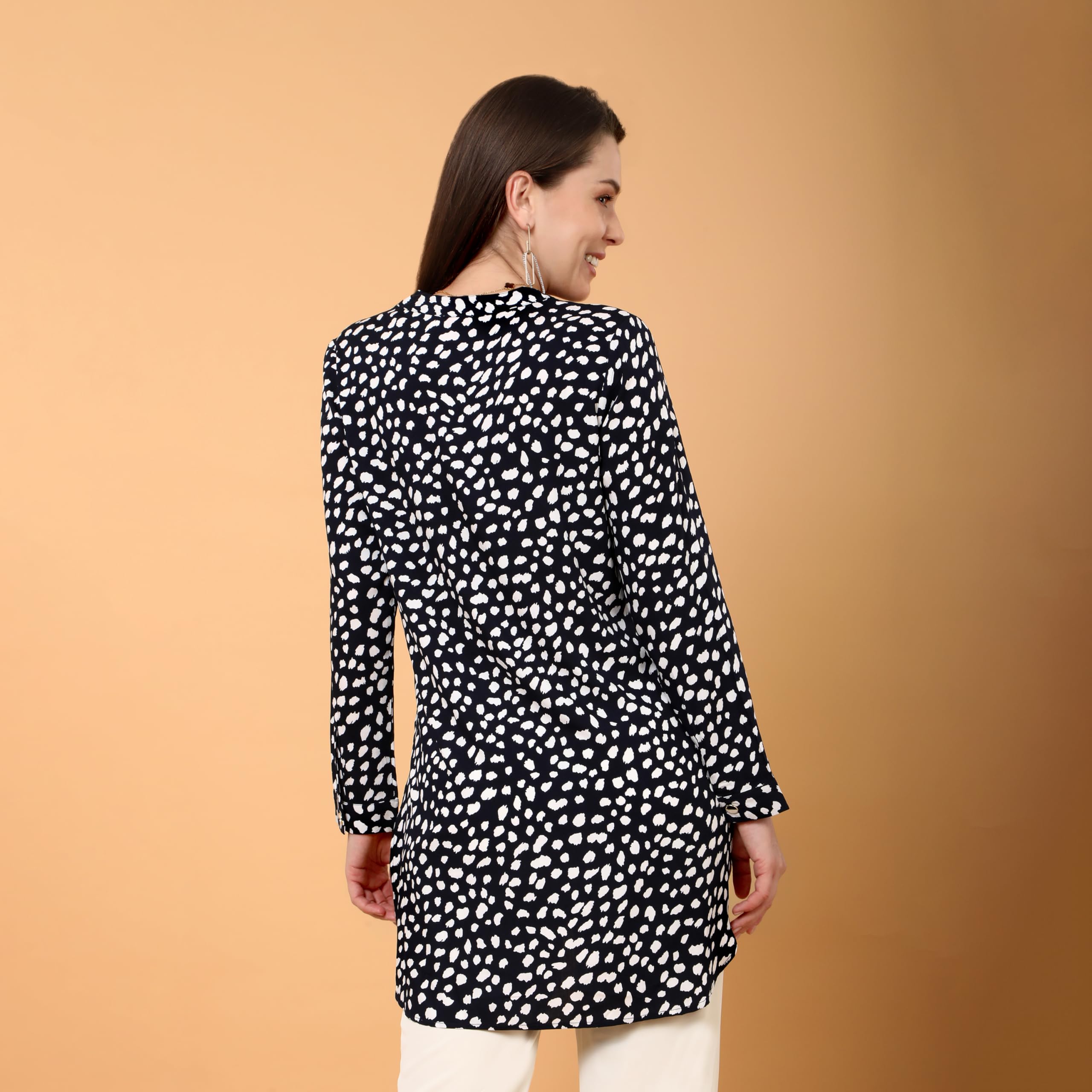TAMISKA BY NARENDRA KUMAR Western Tunic for Women | Regular Wear,Rayon Material Printed Tops For Girls | Girls Summer Clothing Tops | Stylish Sleeve, Regular fit Tops (Blue_M) 4