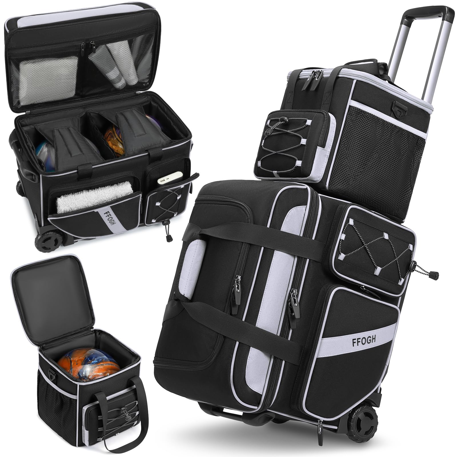 ◉ロシニョール DEMO Y 172cm＋STポール＋FHRケース ★3点セット Amazon.com : FFOGH 3 Ball Bowling Bag with Wheels, 2 Ball Roller