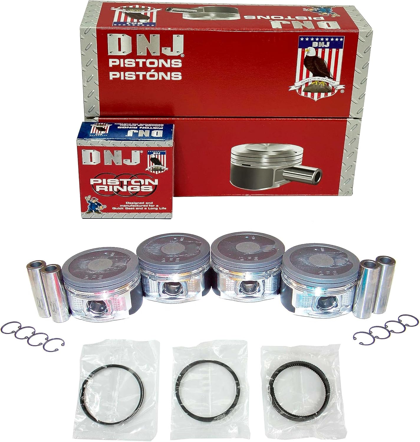 DNJ PRK938 Piston and Ring Kit For 1995-2004 Toyota Tacoma 2.4L L4 DOHC 16V Naturally Aspirated 2RZ-FE