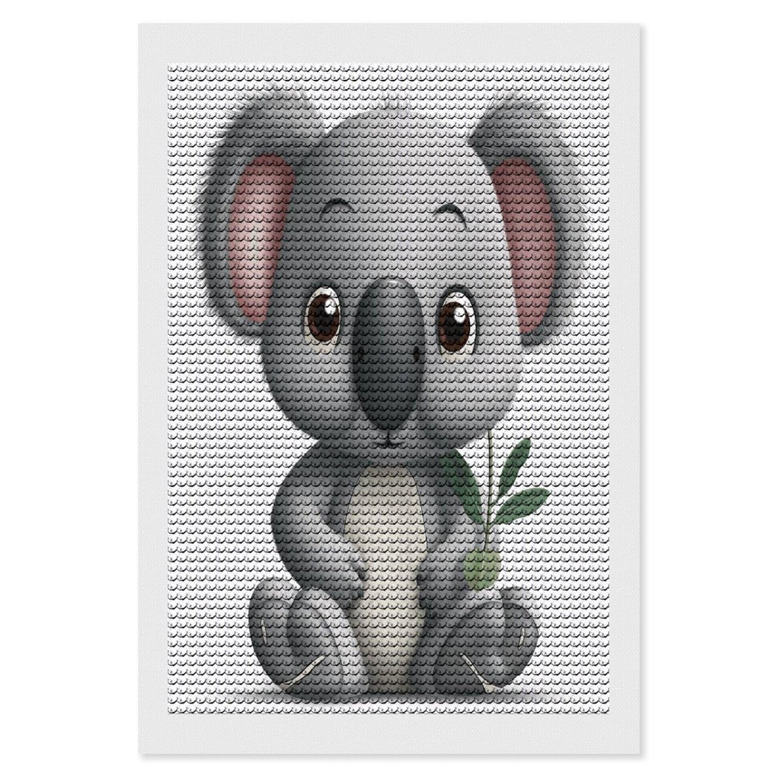 Cartoon Koala Diamond Art Kits for Adult Round Full Drill Diamond Dots Paintings for Beginner Picture Art DIY Diamond Painting Kits 5D Diamond Art Painting for Home Wall Decor 8"x12"