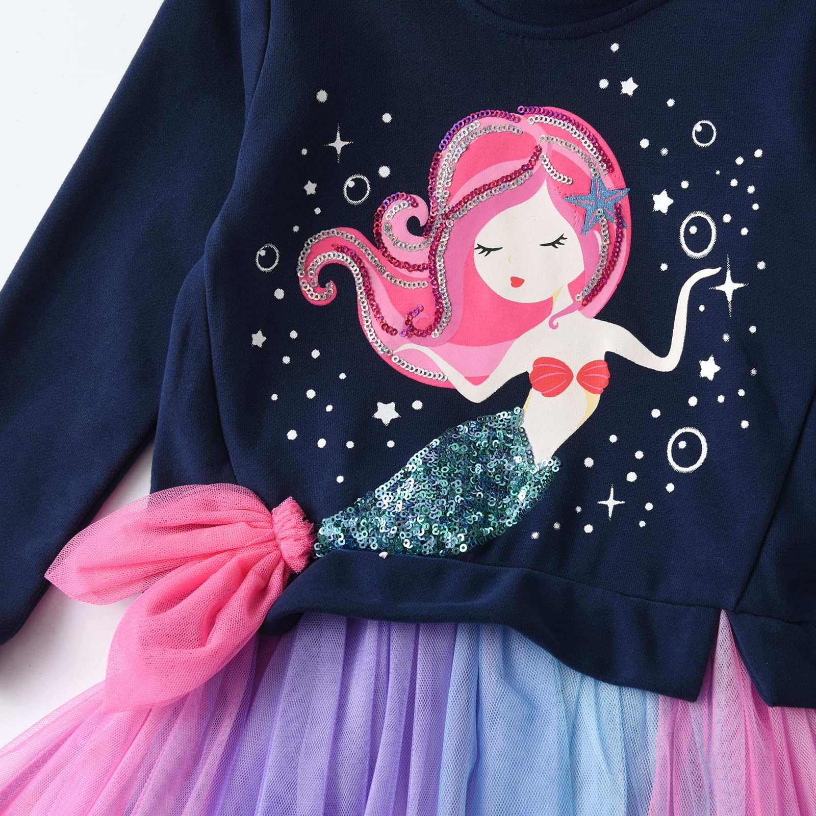 VIKITA Kleider Mädchen Kurzarm Kleid Baumwolle Bunt Print Stickerei Sommer Kleidung Gr.86-128 - 2