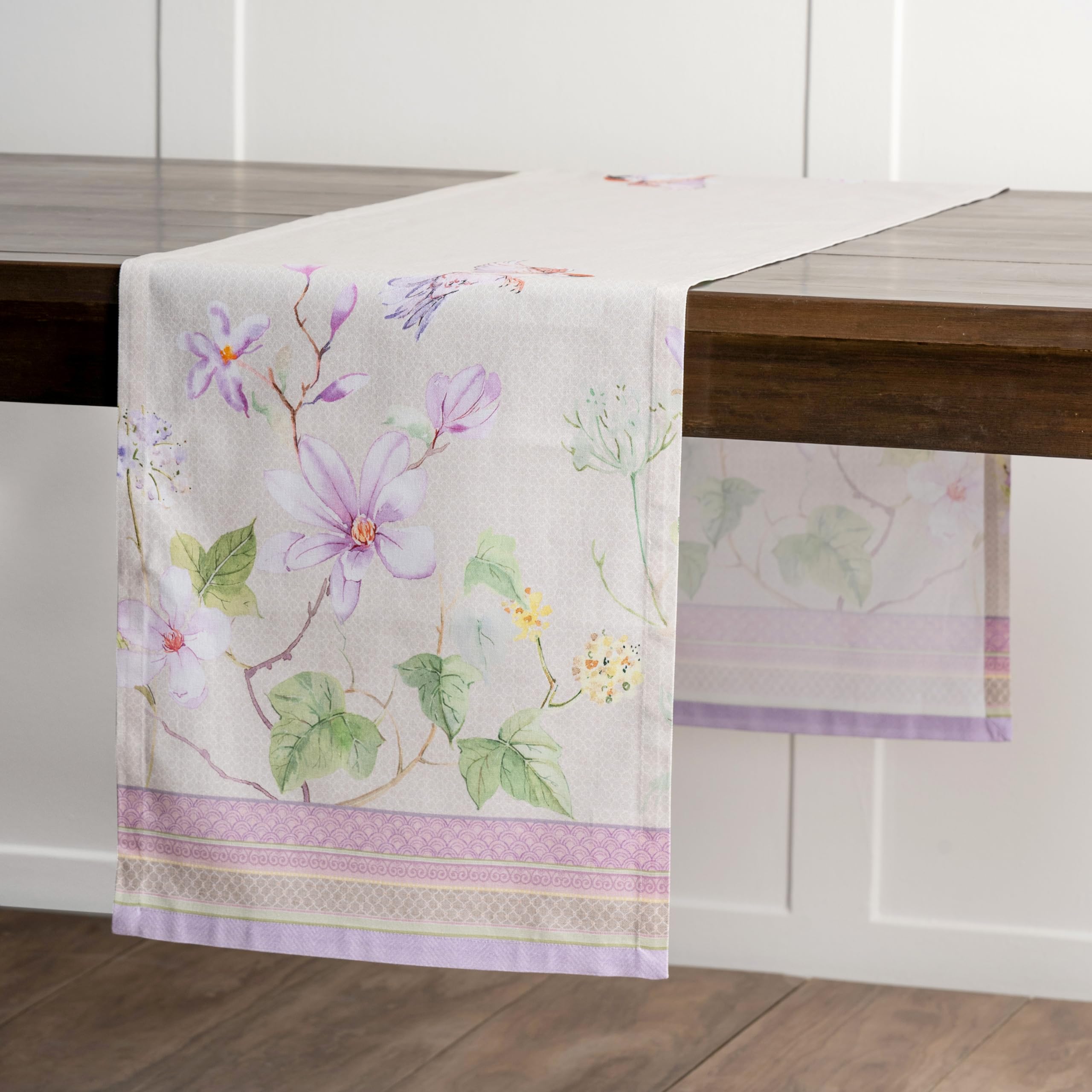 Maison d' Hermine Table runner 100% Cotton Single Layer Table Runners 230 CM long for Home Kitchen Dining Party Wedding Bridal Shower Gifts for Mothers Day (Magnolia Mornings - Image 4