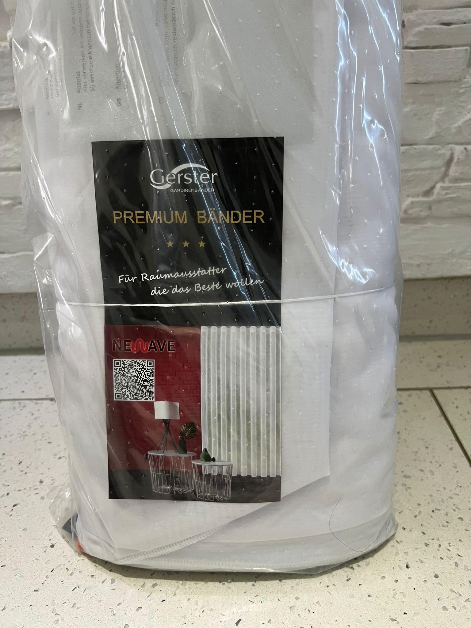 Gerster Rideau Prêt à Poser Blanc - Largeur 120 Cm X Longueur 230 Cm - Qualité Allemande