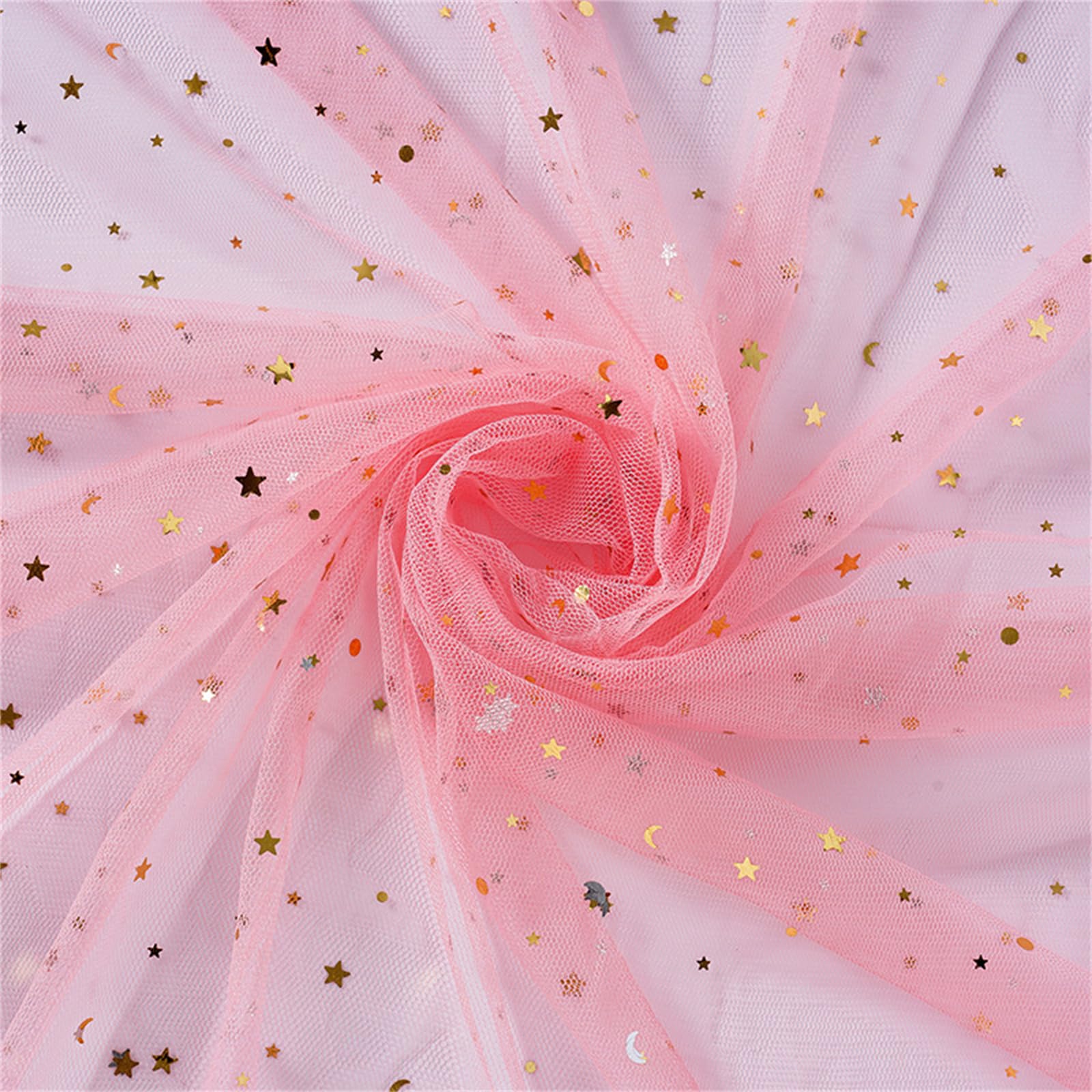 Xinsheinelry Twinkling Starry Sheer Gauze 3.68Mx1.6M for Decor Sewing and Costumes Breathable Fabric Sewing Fabric