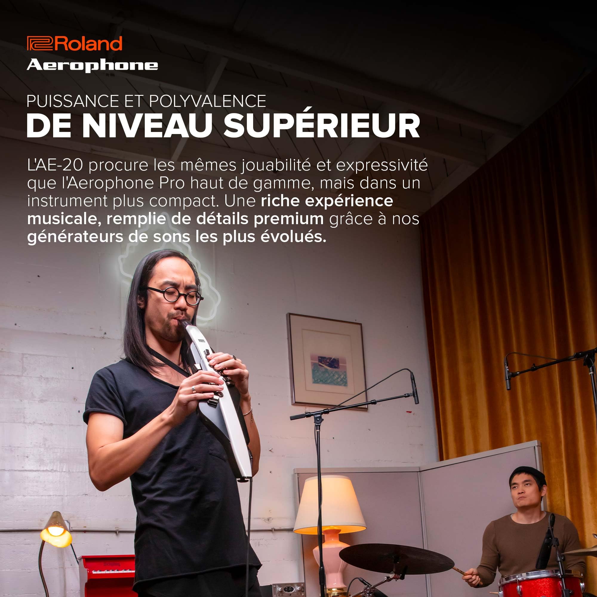 Roland AE-20 Aerophone | Instrument à vent numérique premium | Sons SuperNATURAL Acoustic et technologie évoluée ZEN-Core | Ultra réactif aux nuances | Plus de 250 sons | Bluetooth