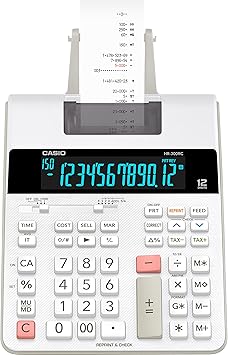 Casio HR-300RC Printing Calculator with Backlit LCD Display | Cost/Sell/Margin, Tax & Time Functions | Re-Print & 150-Step Check | Ideal for Personal, Business & Office Use