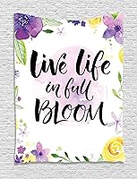 Vista 33 de Ambesonne Tapiz de isla tropical, olas del océano en la playa de Seychelles al atardecer horizonte, decoración de tela para colgar en la pared