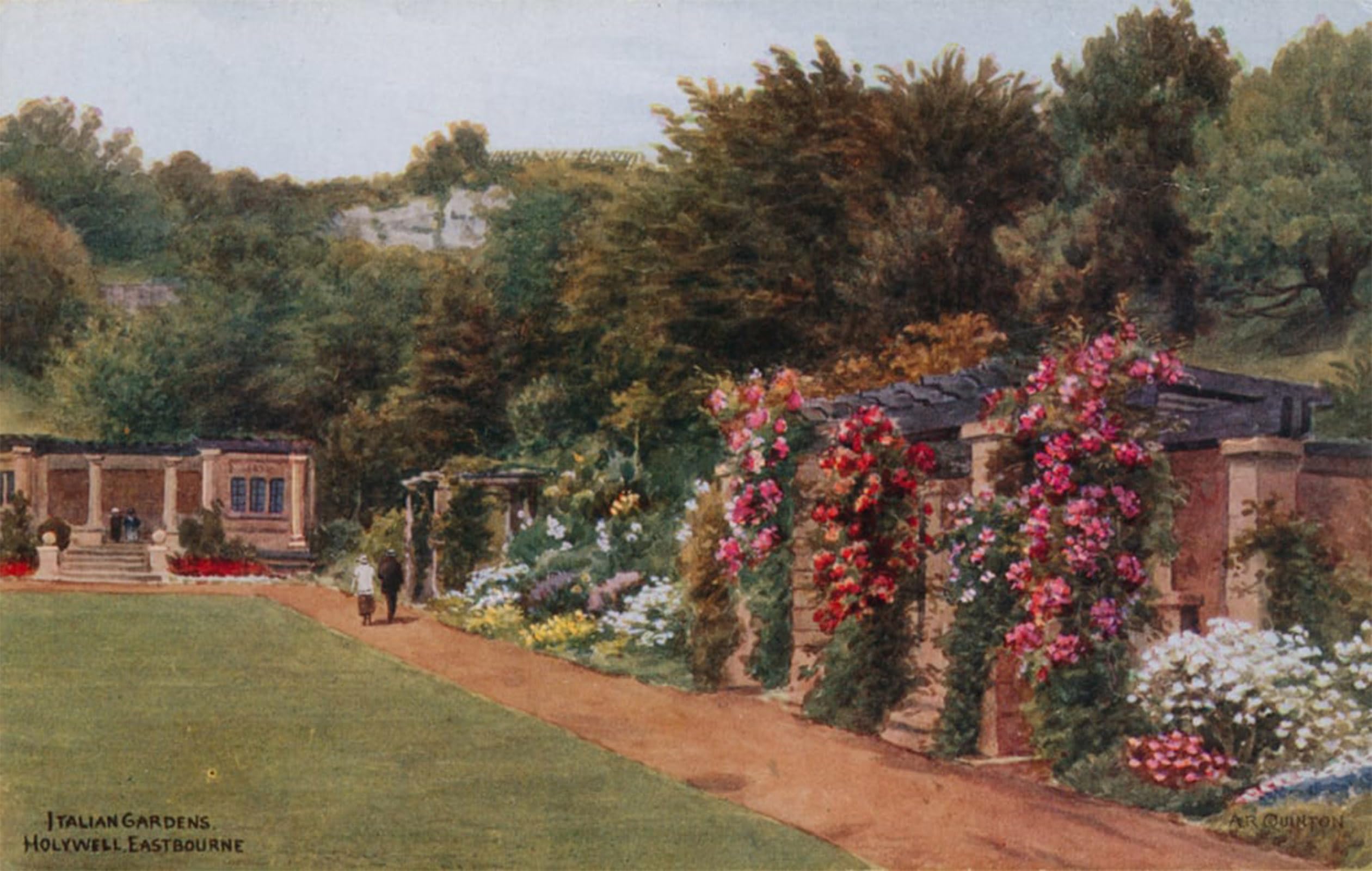 ARTXLXXBN Famous Prints Artwork Pictures Poster Painting Art Italian Gardens Holywell Eastbourne by Alfred Robert Quinton Artwork Landscape Pictures for Home Decor 60x90cm