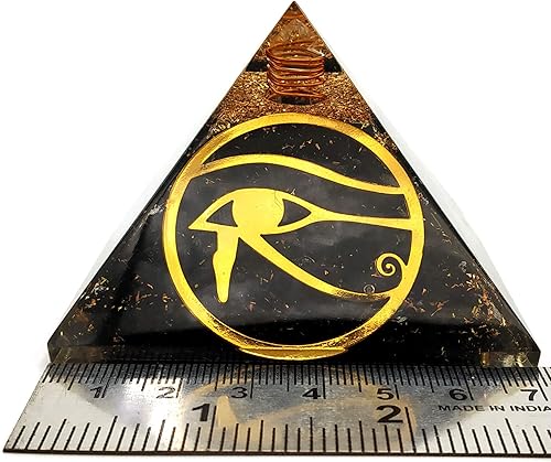 Miniatura 5 de Pirámide de orgón grande  Cristal de pirámide de shungita  Pirámide de orgonita Ojo de Horus  Pirámides de órganos Curación de energía positiva