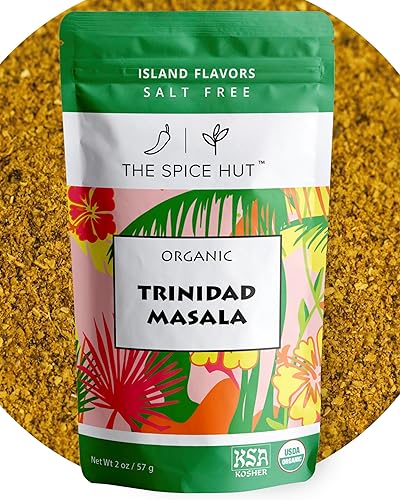 Spice Hut - Trinidad Masala Orgánica, sin sal, mezcla de especias caribeñas para sabores auténticos/Condimento Trinidad y especias de curry - Masala