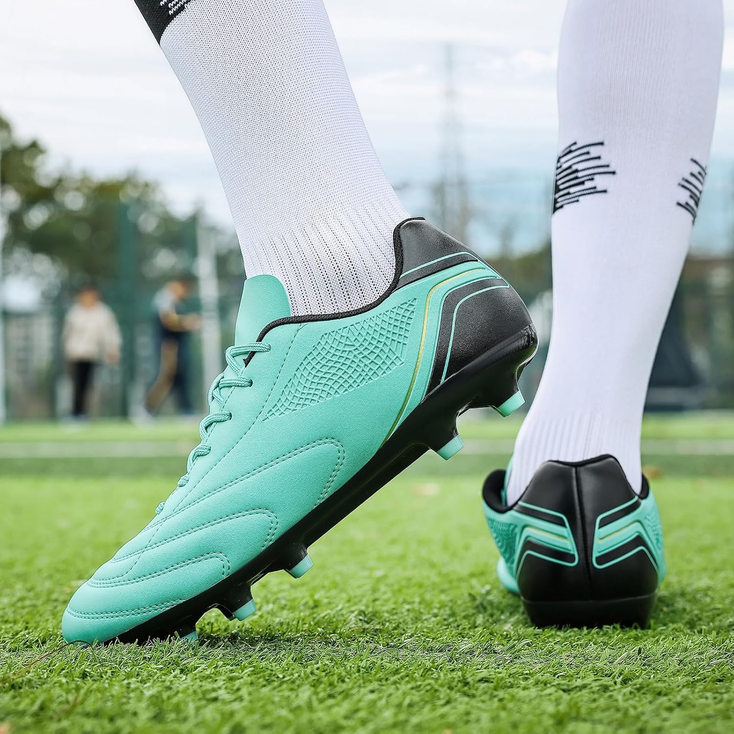 HaloTeam Soccer Shoes Mens Cleats Outdoor Professional Training Turf Football Boots Breathable Athletic Sneaker for AG/FG 6.5 US-11 US - Image 2