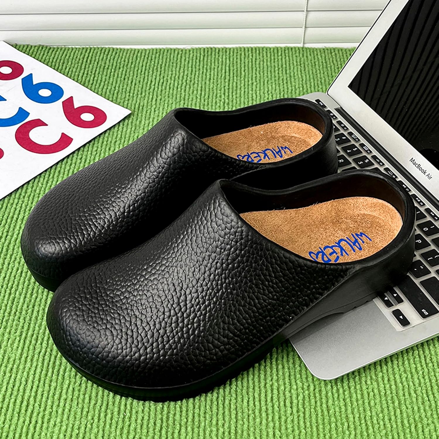 FLIOZY Women Non-Slip Work Clogs: Slip on Food Service Mules for Men - Comfortable Nurse Chef Garden Shoes - Closed Toe EVA Foam Slides