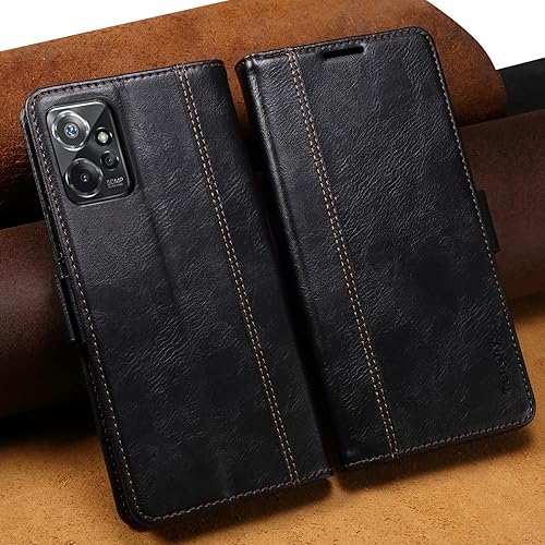 Miniatura 8 de HAII Funda con tapa para Moto G Power 5G 2023, funda de cuero tipo cartera con bloqueo RFID, ranura para tarjeta de crédito y función atril, cierre