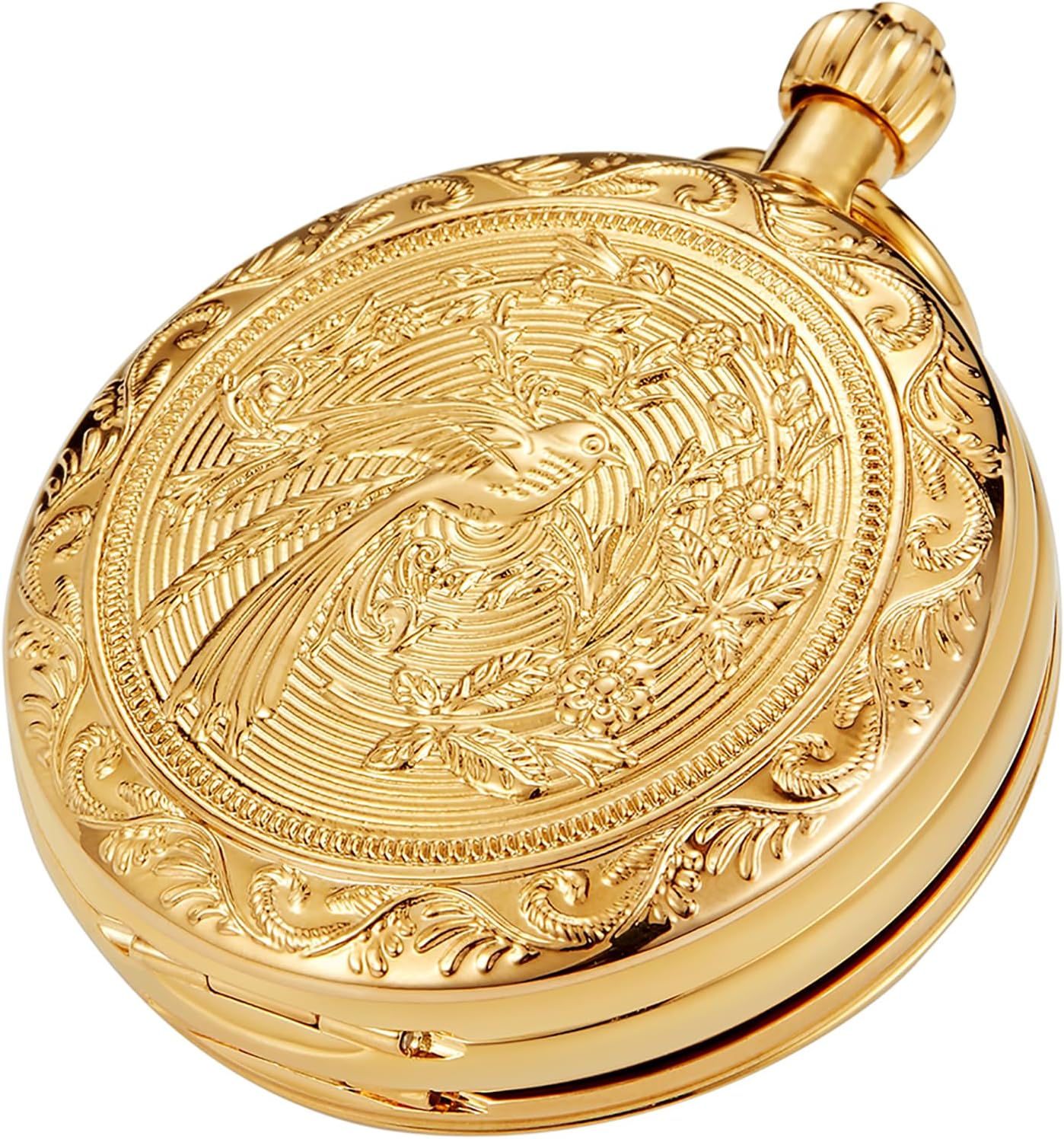 Vintage Mechanical Pocket Watch Unique Tourbillon Moon Phase Double Open Pocket Watches & Gift Box for Men Women