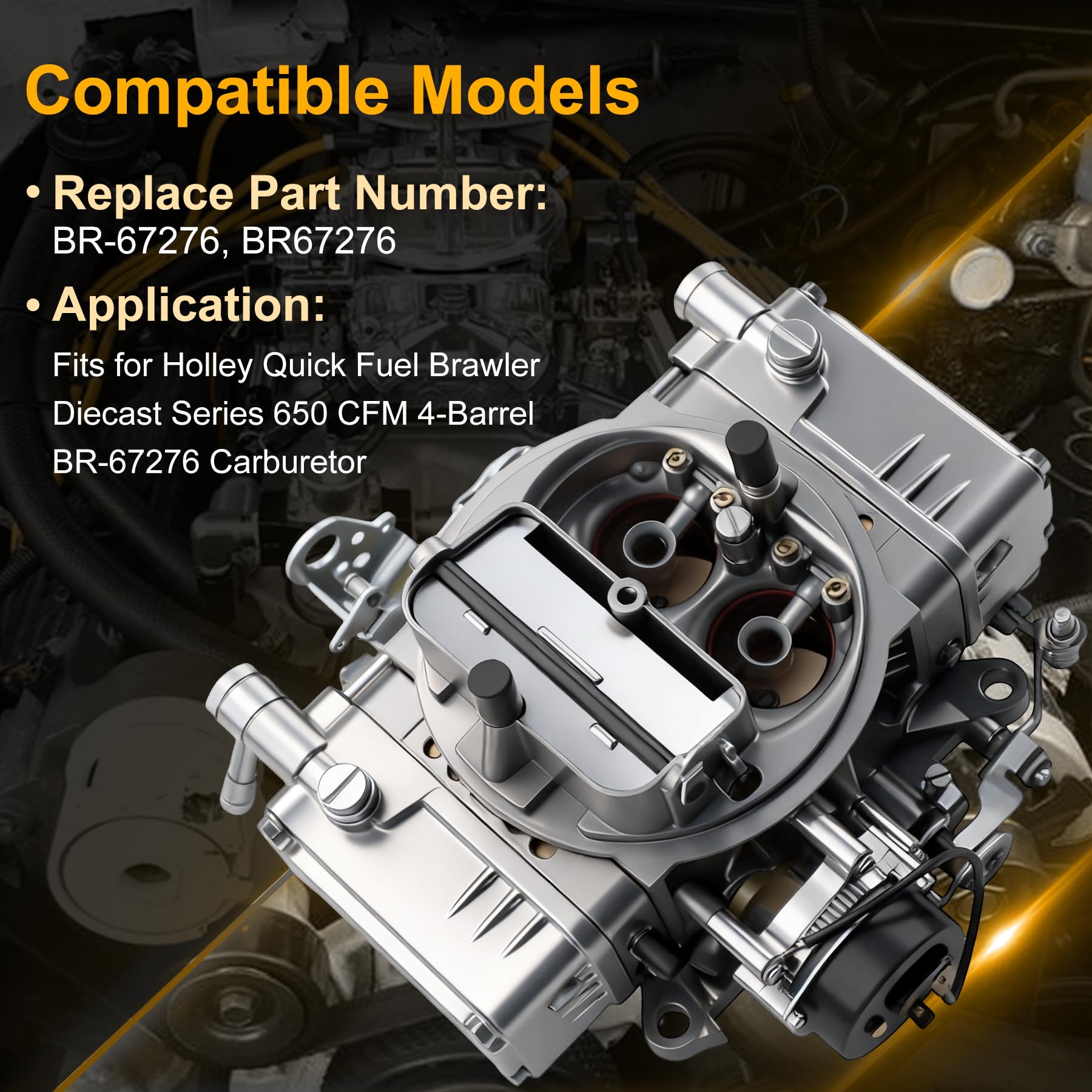 Amazon.com: BR-67276 Carburetor 650 CFM 4-Barrel for Holley Quick