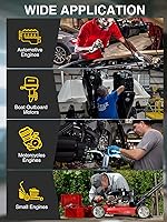 Vista 7 de AZUNO Probador de compresión automotriz, medidor de compresión digital de 200 PSI para cilindro de motor de gasolina, kit de probador de compresión