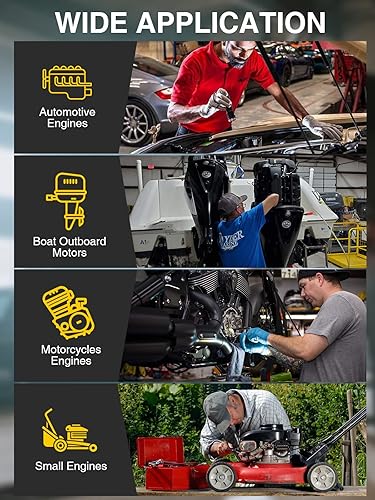 Miniatura 7 de AZUNO Probador de compresión automotriz medidor de compresión digital de 200 PSI para motor de gasolina kit de probador de compresión con adaptador