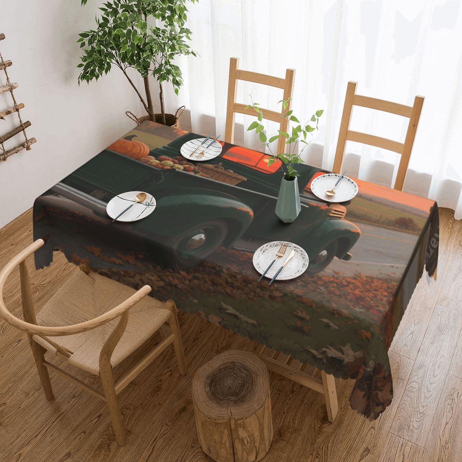 Nappe anti-tache d'automne facile d'entretien pour repas de jardin