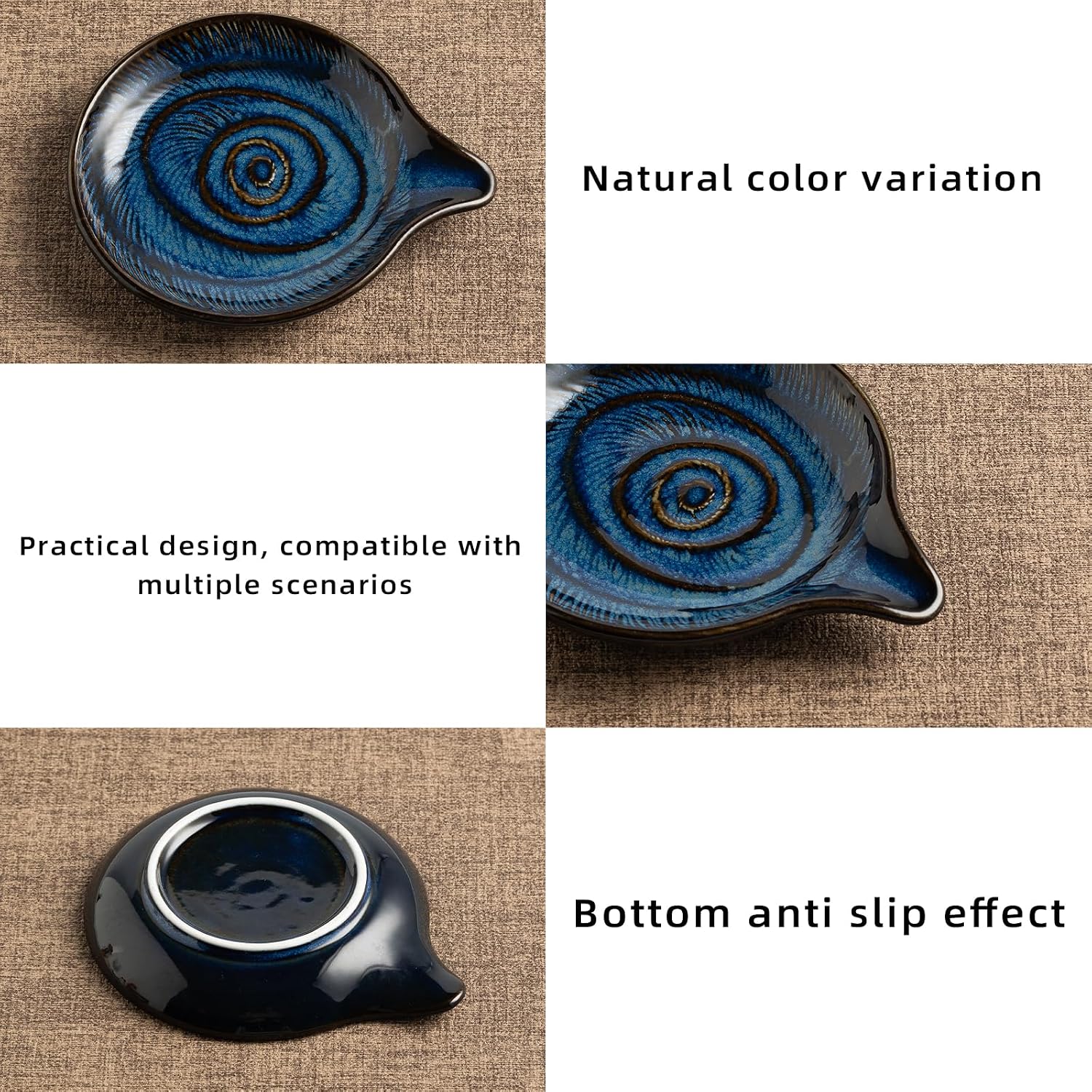 Ceramic Spoon Rest for Stove Top, Utensil Holder, 5 Inches
