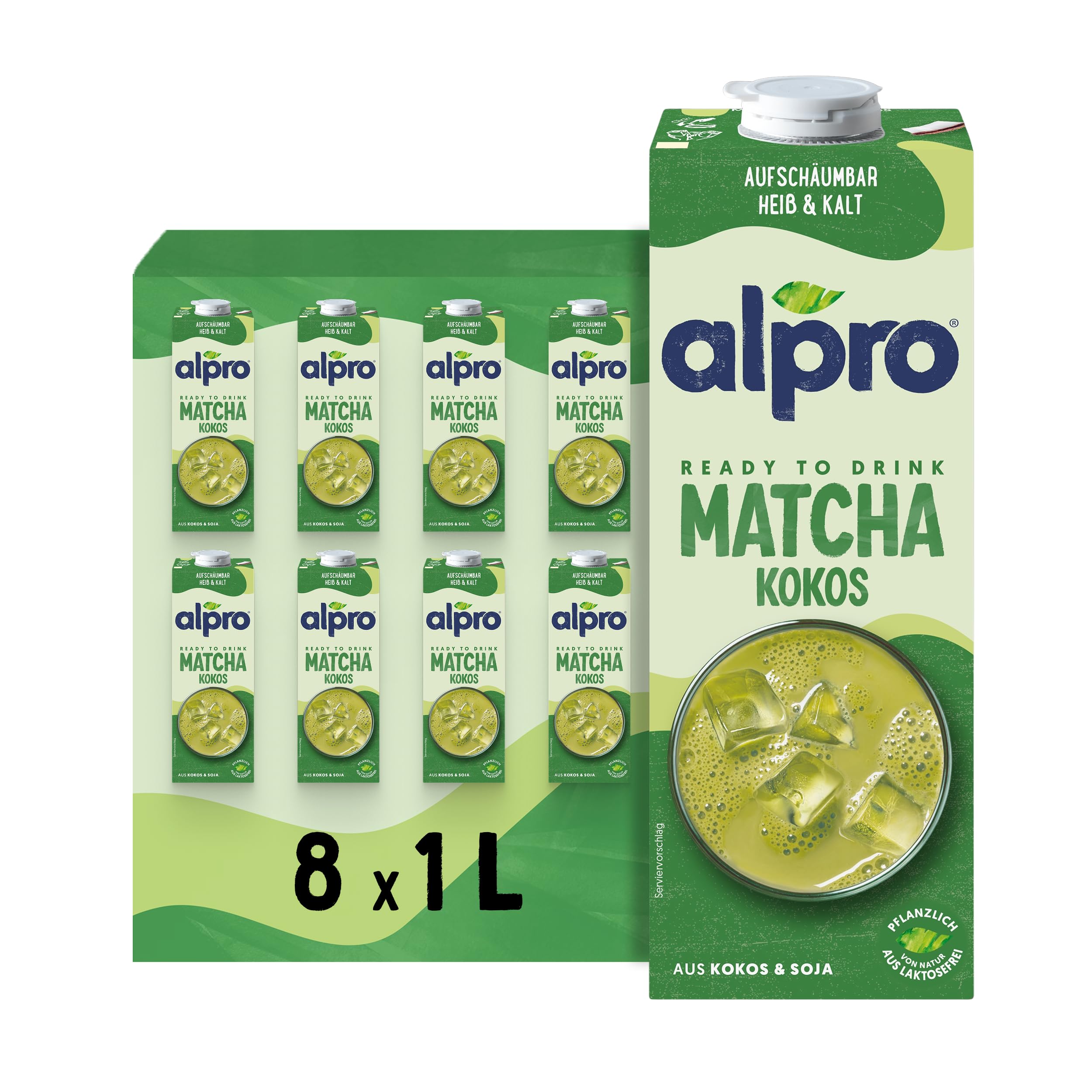 Alpro Matcha Kokos – Trinkfertig – 8 x 1 l