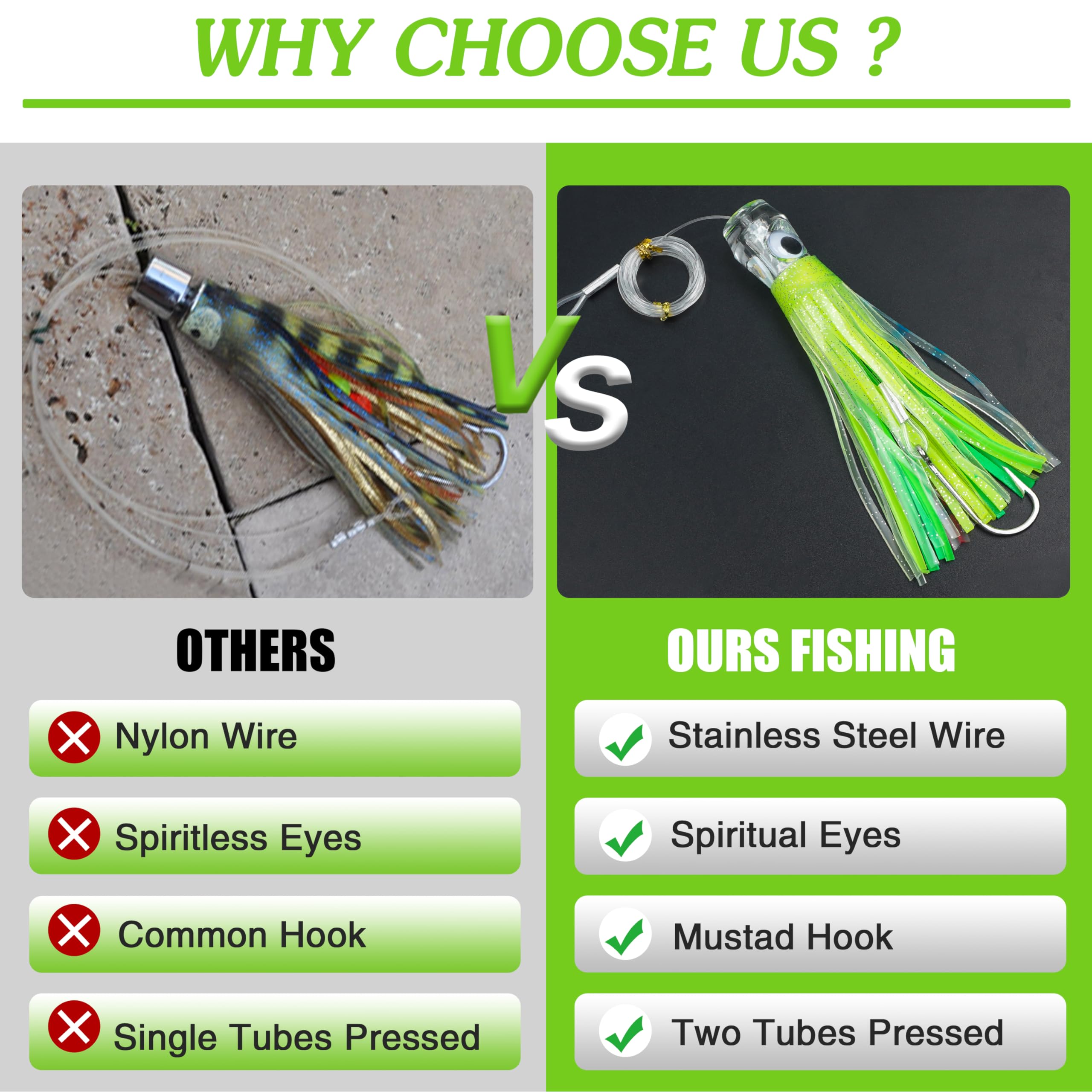 Snapklik.com : Saltwater Fishing Lures 6/9inch Trolling Lures For ...