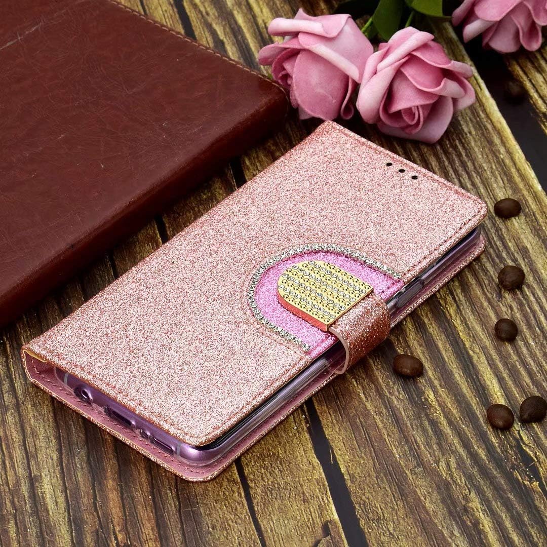 Samsung Galaxy Note9 Wallet Wristlet Lanyard Stand Case Shiny Glitter Sparkle Crystal Bling Stars Flip Card Slot Luxury Phone Case Cover for SamsungGalaxy Note 9 (Silver, Samsung Galaxy Note9)