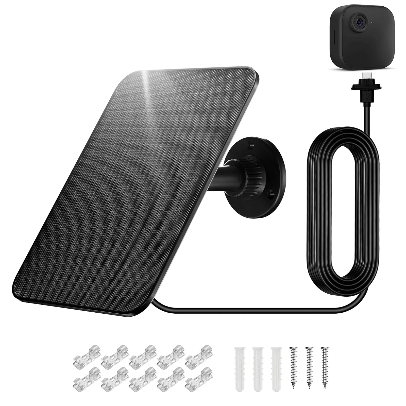 5V 4W 2200mAh Blink Solar Panel for Blink 4th Gen Outdoor Camera, Blink Rechargeable Solar Panel Charger Mount Accessories for Blink 4th Camera,360° Adjustment Mount,13.1ft Charging Cord