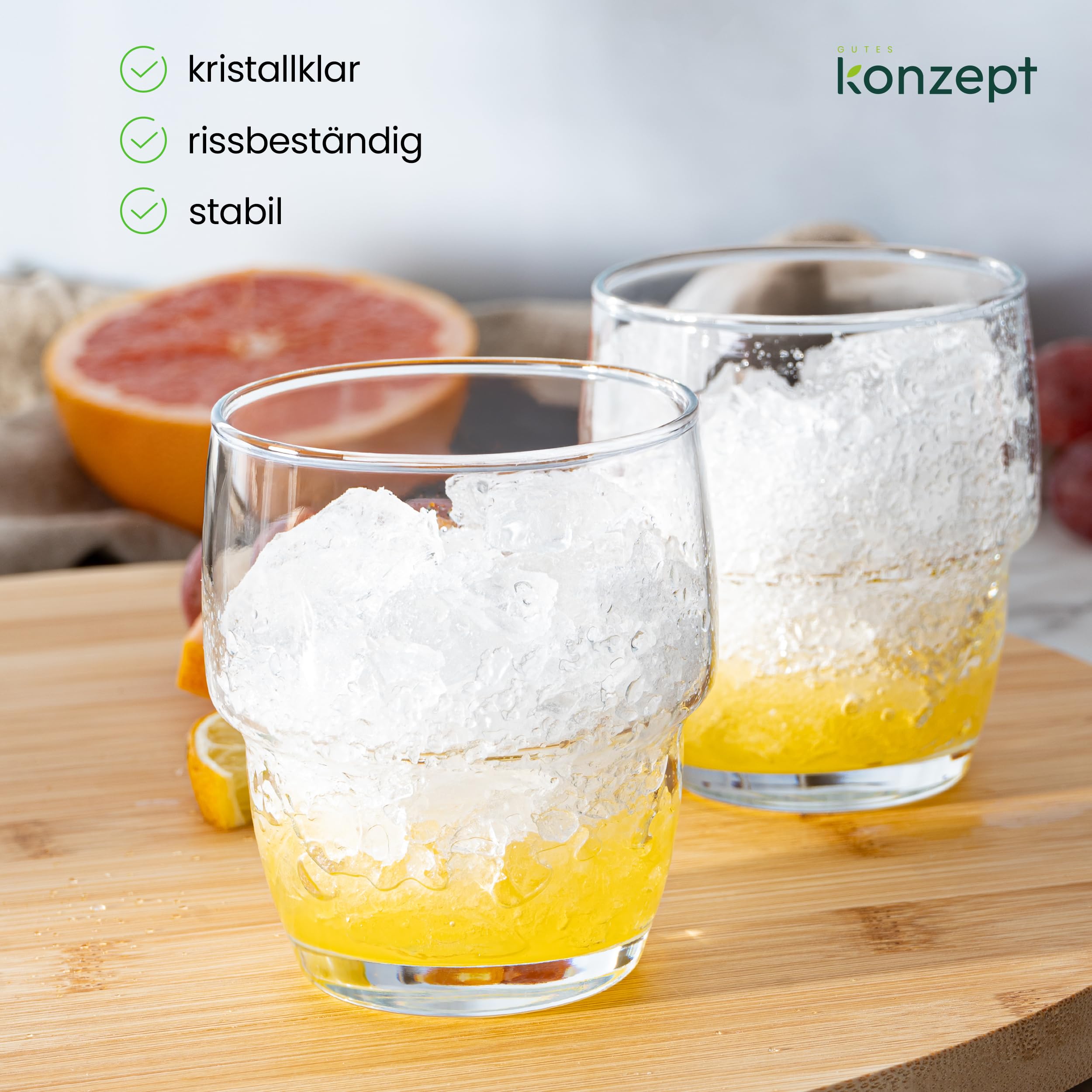 KONZEPT Set Di Bicchieri Da 240 Ml, 12 Pezzi, Perfetti Per L'uso