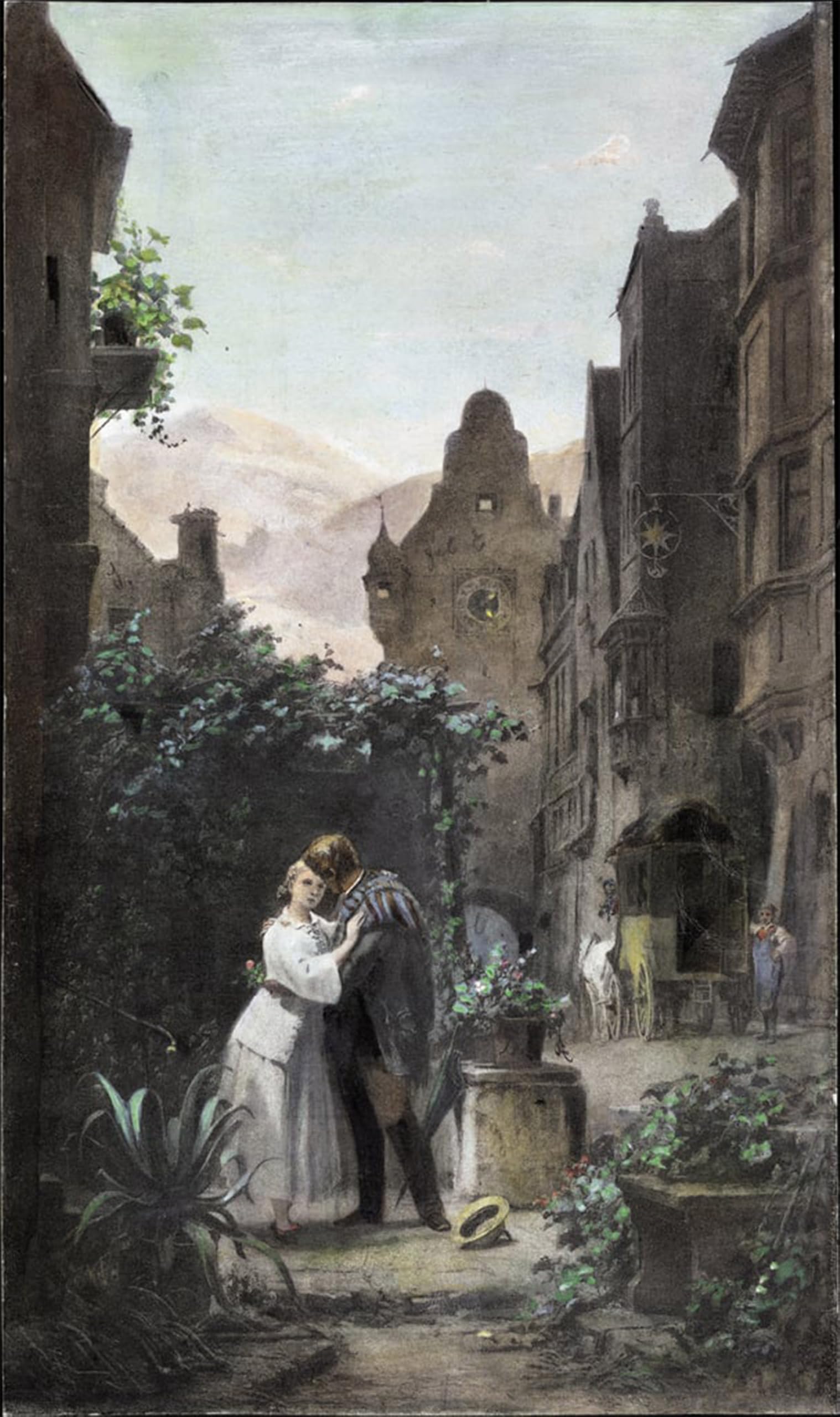 SERENDIPITP Abstract Painting Mural Print Picture Wall Decor Painting Lebewohl by Carl Spitzweg Vintage Wall Artwork for Home Decor 60x90cm