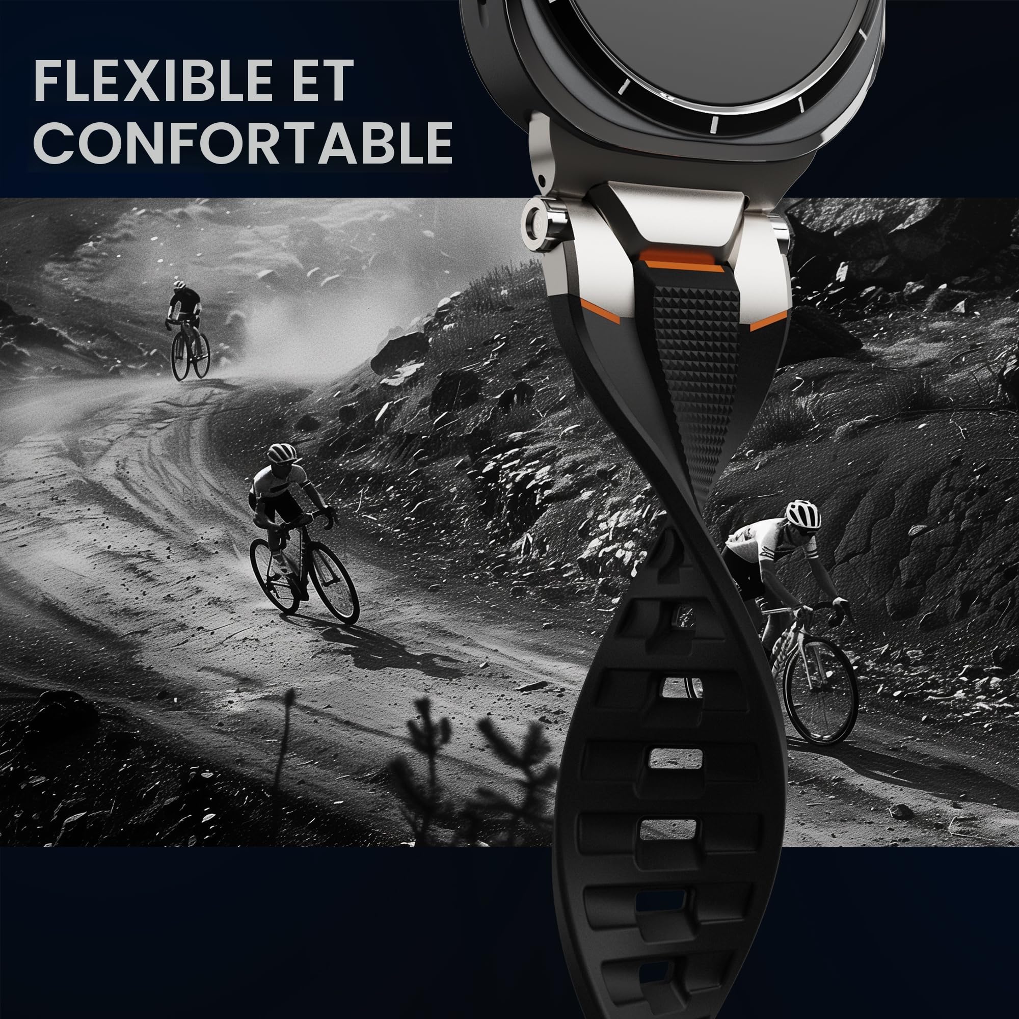 ULTIMAL Bracelet pour Samsung Galaxy Watch Ultra 47 mm (2025/2024) Compatible avec les montres Samsung Bracelets pour hommes, bracelet de montre sport Robuste Métal haut de gamme