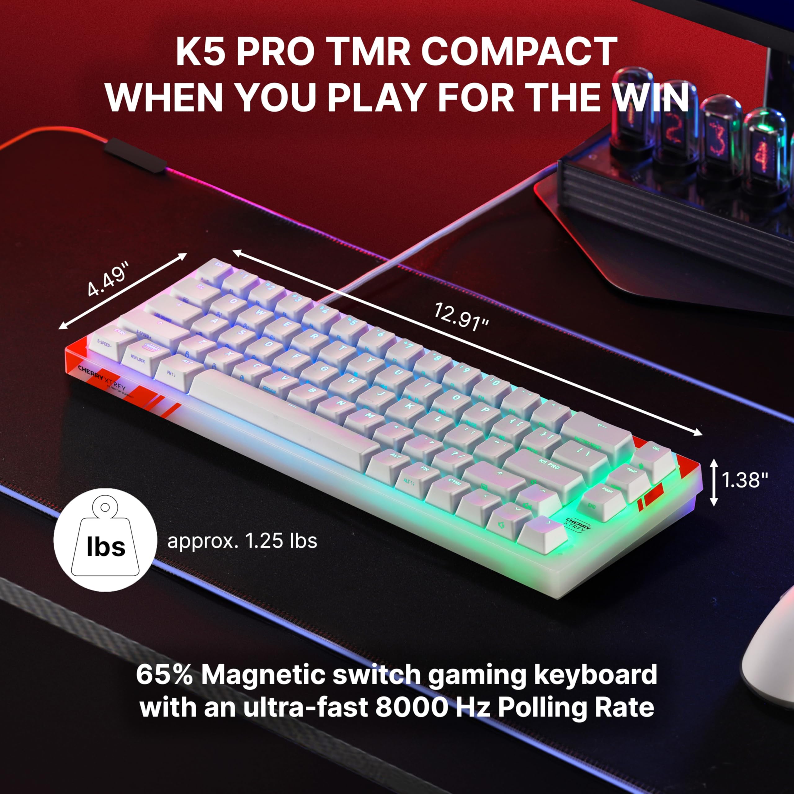 Amazon.com: CHERRY XTRFY K5 Pro TMR Compact, Magnetic Wired Gaming