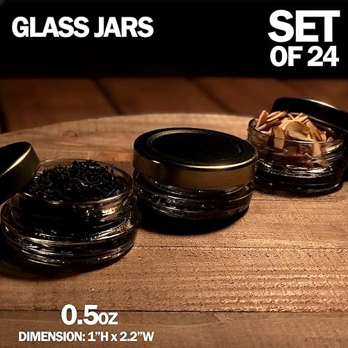 Miniatura 3 de Caviar Line Mini tarros de vidrio pequeños con tapas de hojalata 0.5 oz (paquete de 24) Tarros de almacenamiento vacíos multiusos