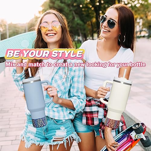 Miniatura 3 de WK IEASON 2 fundas protectoras de vaso para Stanley Quencher Adventure de 40 onzas y Stanley IceFlow de 20 onzas, 30 onzas y compatible con botella