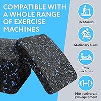 Vista 6 de Impresa Rubber Floor Protectors for Walking Pad & Treadmill Pad - 4 x 4 x 0.5 in, 6-Pack - Anti-Vibration & Shock-Absorbing Mats - Workout Mats for