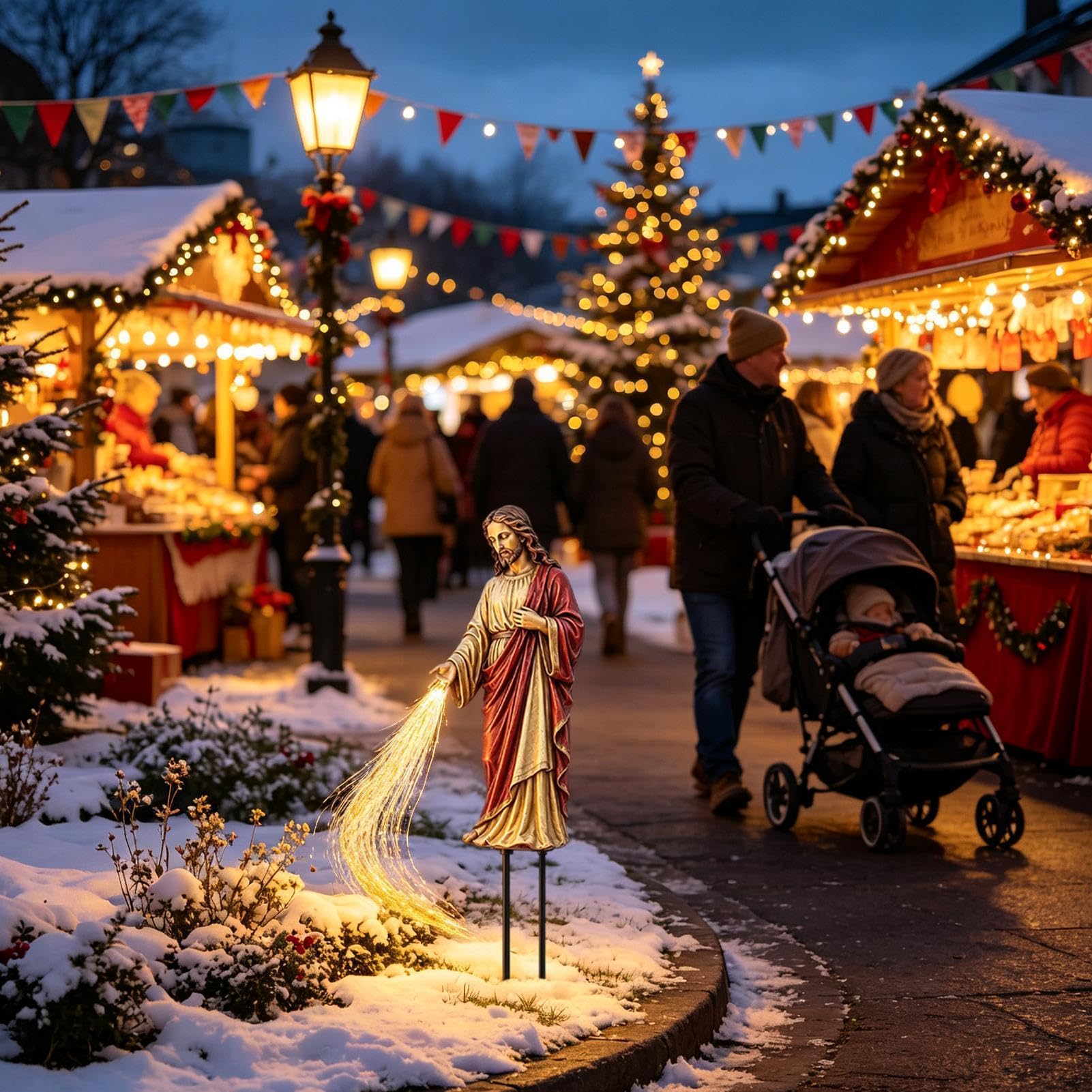 di Natale all'aperto Solar Powered Warm Glow Decorazione