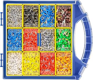 HAISSTRONICA 5000PCS Wire Ferrules Kit AWG22-7 12 Sizes Insulated Pin Terminals Crimping Connectors for Electrical Wiring Projects