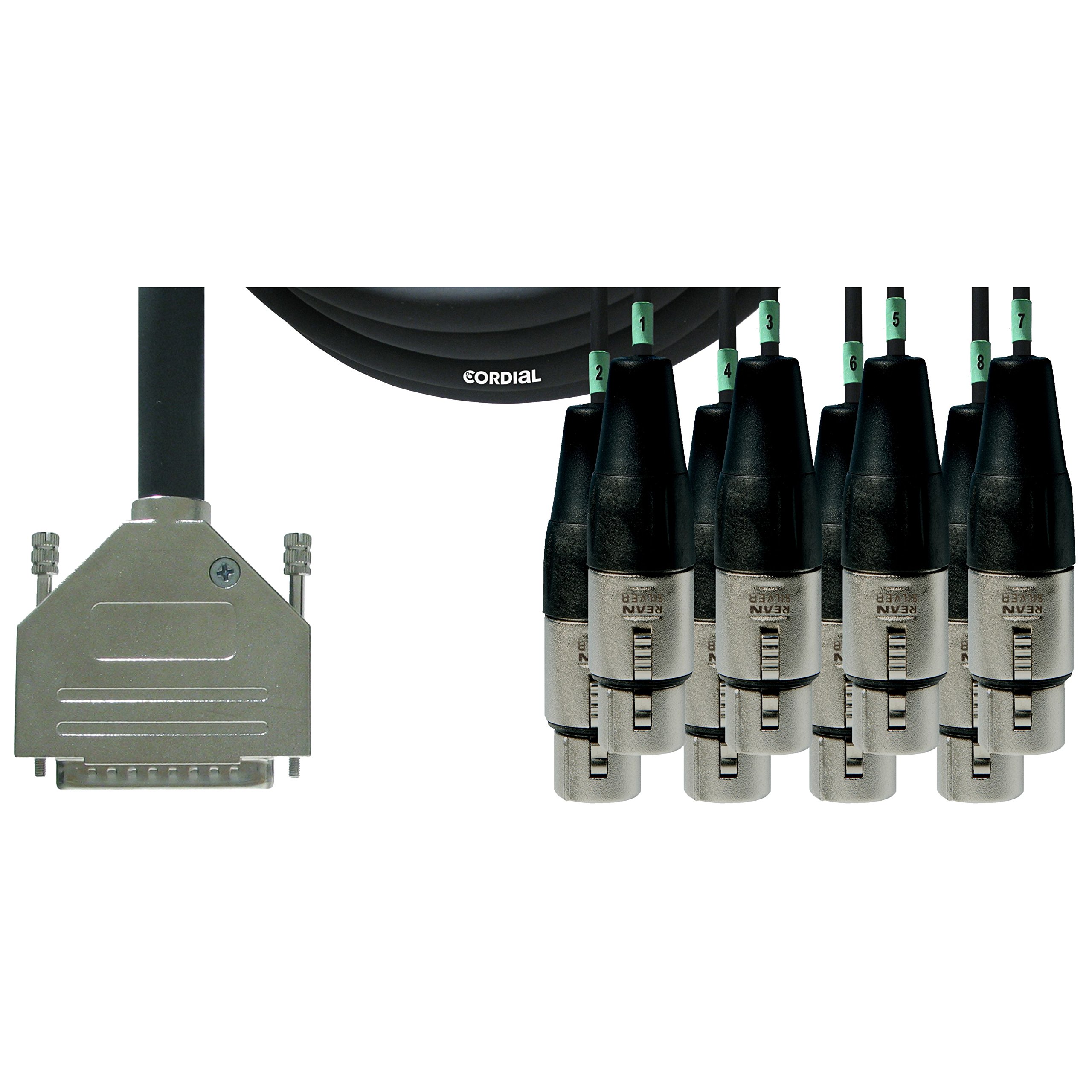 Cordial Intro Multipaire D-Sub/XLRf 8 voies, fiche Rean, 1,5 m - Câble multiconducteur analogique