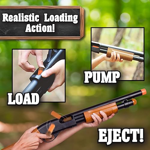 Vista 3 de Sunny Days Entertainment - Cañón de acción con sonidos realistas y proyectiles de expulsión Juguete de juego de rol de caza Disfraz de vaquero