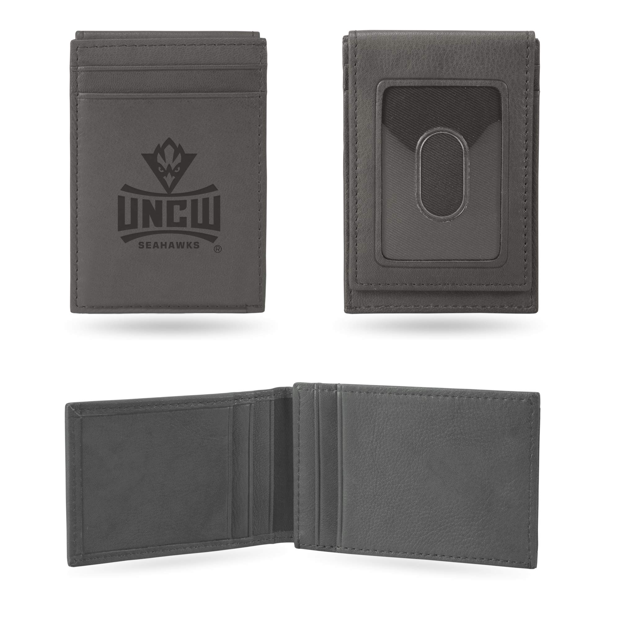 Rico Industries NCAA Gray Laser Engraved Front Pocket Wallet - Compact/Comfortable/Slim