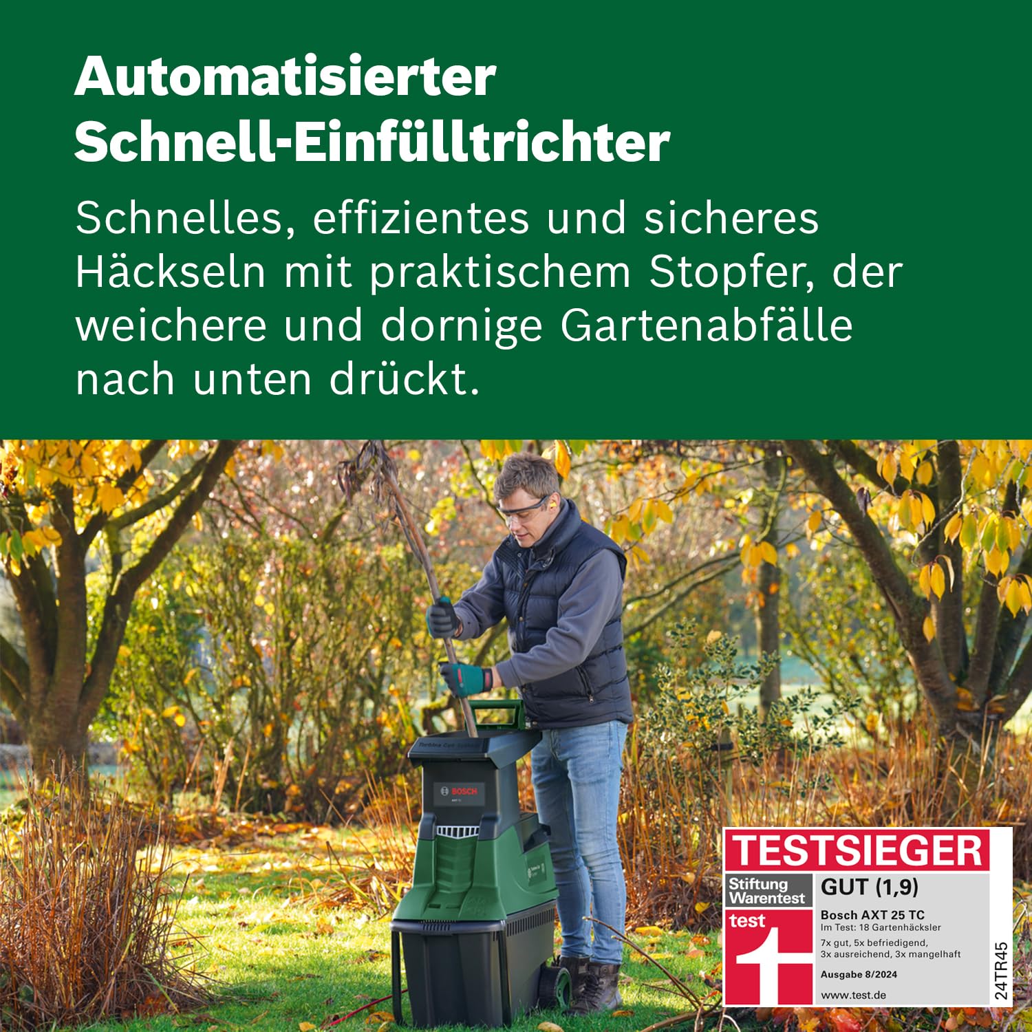 Bosch AXT 25 TC Turbinenhäcksler 2500 W Fangbox 53 l