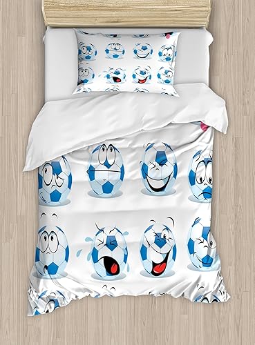 Miniatura 7 de Ambesonne Juego de funda de edredón deportivo, juego de ropa de cama decorativo de 3 piezas con 2 fundas de almohada, competiciones de competiciones