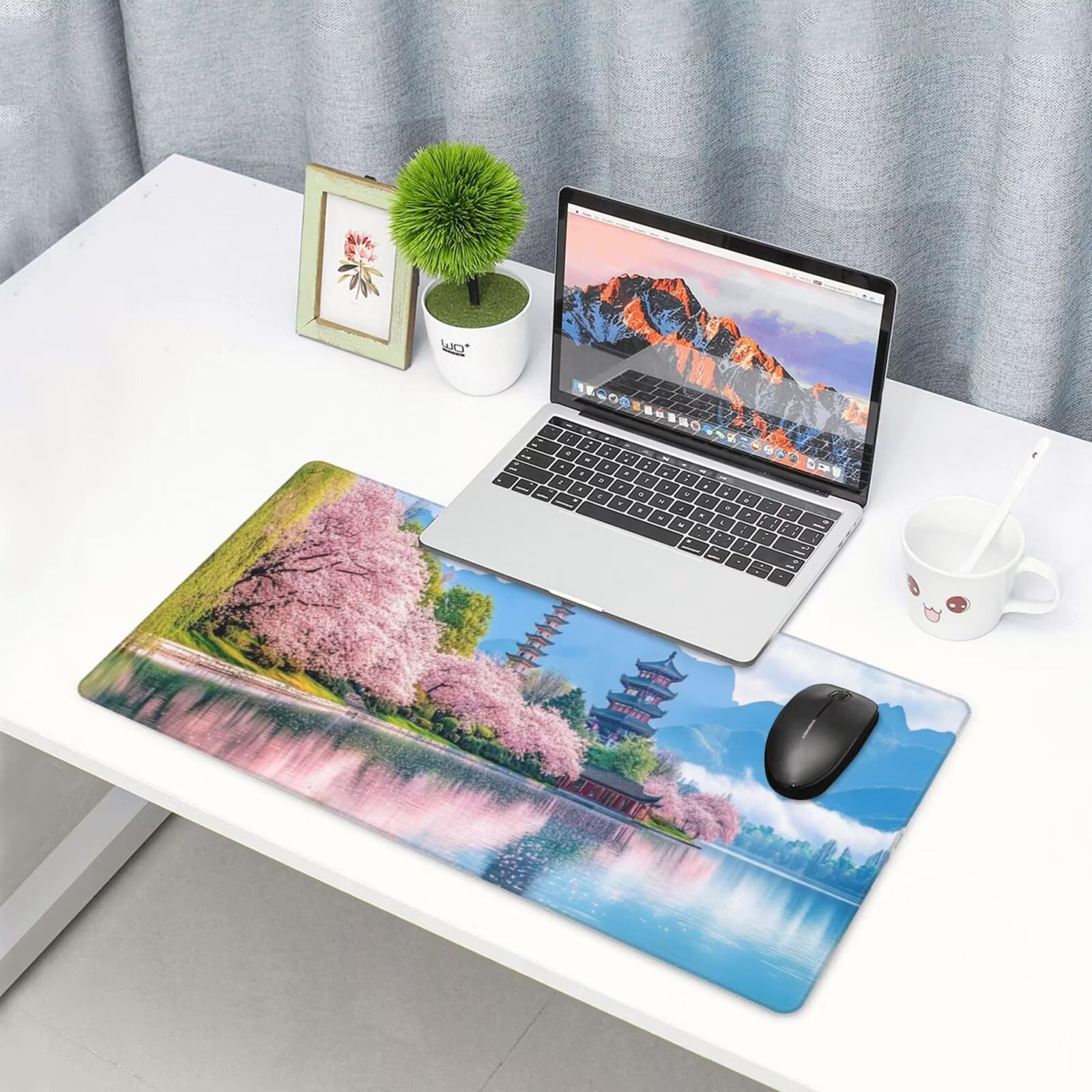 Podkładka pod mysz z krajobrazem XXL mata na biurko morze 1600 x 800 x 3 mm zmywalna podkładka do gier na laptopa, z antypoślizgową gumową podstawą do gier, PC, pracowników biurowych Y1185
