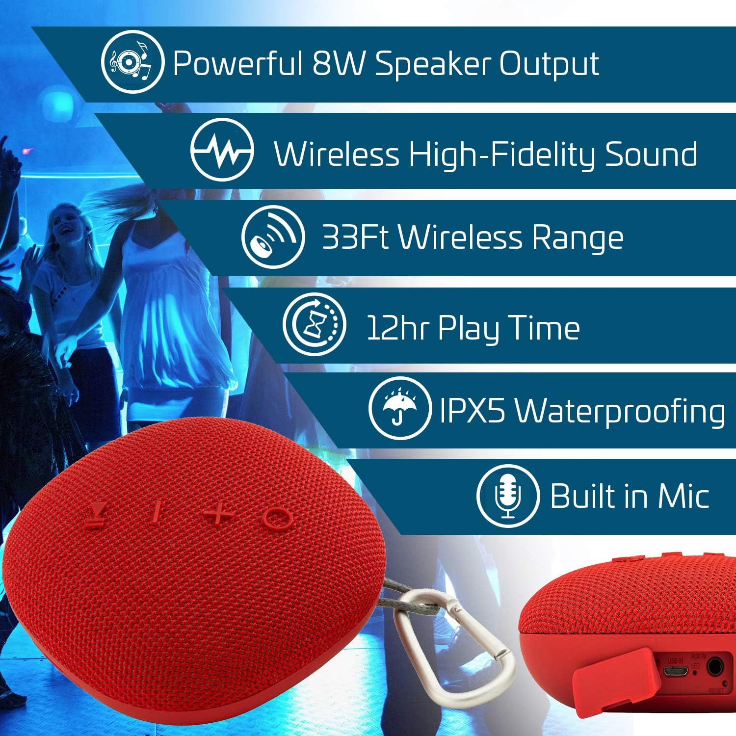 Coby True Wireless Bluetooth Speaker features