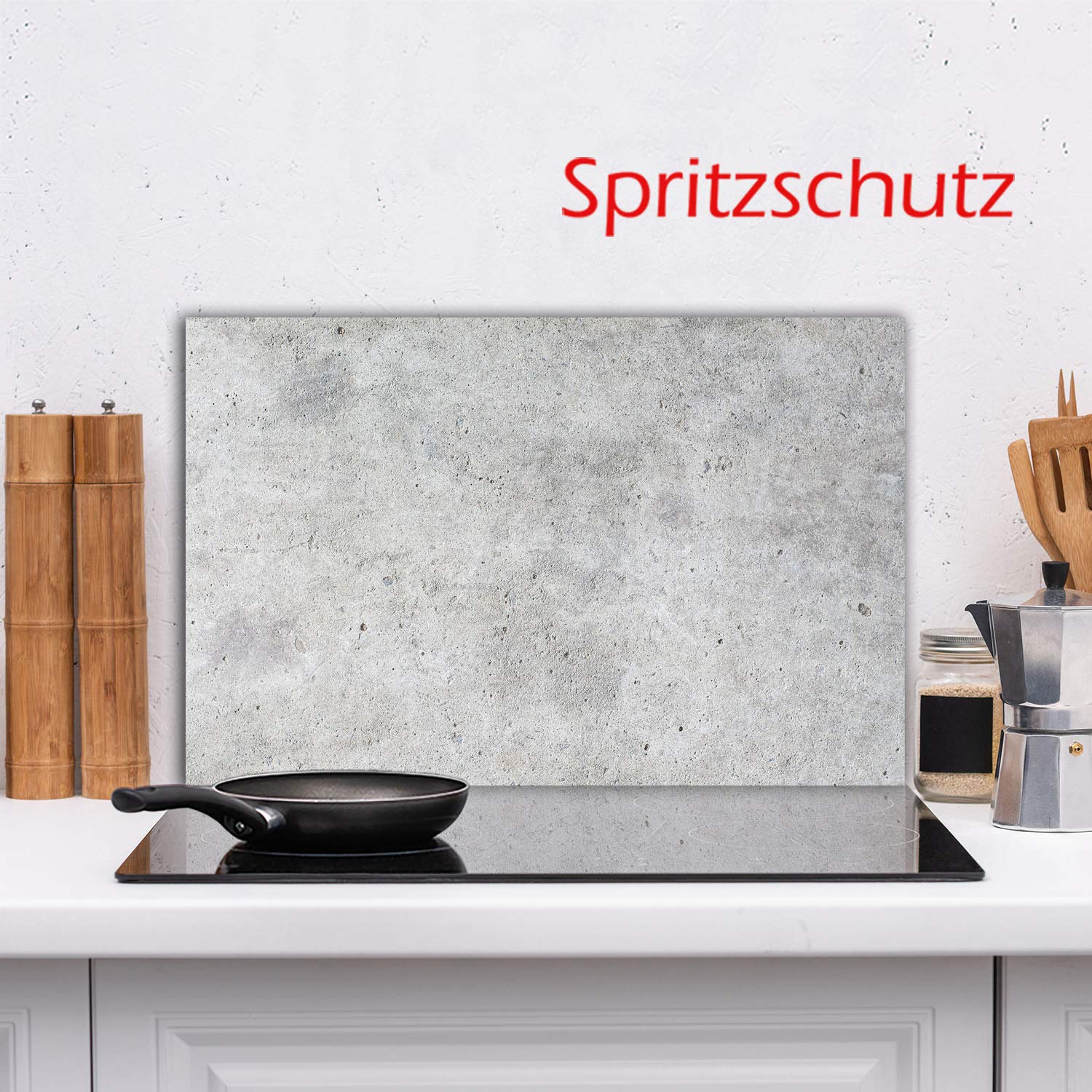 Herdabdeckplatte Ceranfeld 80x52 Abstrakt Grau Kochplatten Glas Induktion Deko